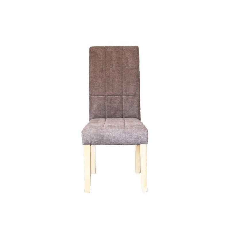 Pack de 2 Sillas Tapizadas en Tela Marron con Patas de madera, Acolchado Cuadrado en Respaldo y Asiento, Medidas 47x62x106.5 cm