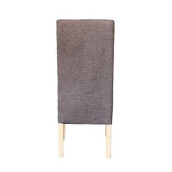 Pack de 2 Sillas Tapizadas en Tela Marron con Patas de madera, Acolchado Cuadrado en Respaldo y Asiento, Medidas 47x62x106.5 cm