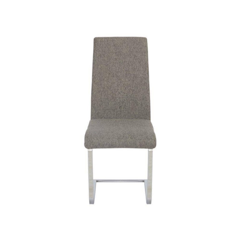 Pack de 4 Sillas Tapizadas en Símil Piel Gris Oscuro con Pata de Tubo Ovalado en Acabado Cromo,Medidas 46x54x110 cm