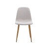 Pack de 4 Sillas con Estructura Tapizada en Tela Beige Claro, Patas Metálicas con Acabado Madera, Medidas 44x53x86 cm