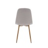Pack de 4 Sillas con Estructura Tapizada en Tela Beige Claro, Patas Metálicas con Acabado Madera, Medidas 44x53x86 cm