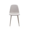 Pack de 4 Sillas con Estructura Tapizada en Tela Beige Claro, Patas Metálicas con Acabado en crema, Medidas 44x53x86 cm