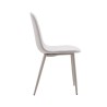 Pack de 4 Sillas con Estructura Tapizada en Tela Beige Claro, Patas Metálicas con Acabado en crema, Medidas 44x53x86 cm