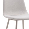 Pack de 4 Sillas con Estructura Tapizada en Tela Beige Claro, Patas Metálicas con Acabado en crema, Medidas 44x53x86 cm