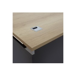 Mesa de Oficina Direccional en Roble-Gris Oscuro, 120x80x75cm