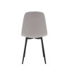 Pack de 4 Sillas con Estructura Tapizada en Tela Beige Claro, Patas Metálicas con Acabado Negro, Medidas 44x53x86 cm