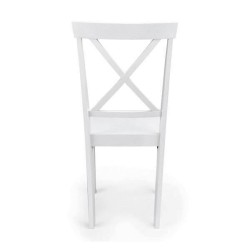 Pack de 2 Sillas de Madera Lacada en Blanco Mate, Diseño Moderno y Elegante, Medidas 42,5x53,94 cm