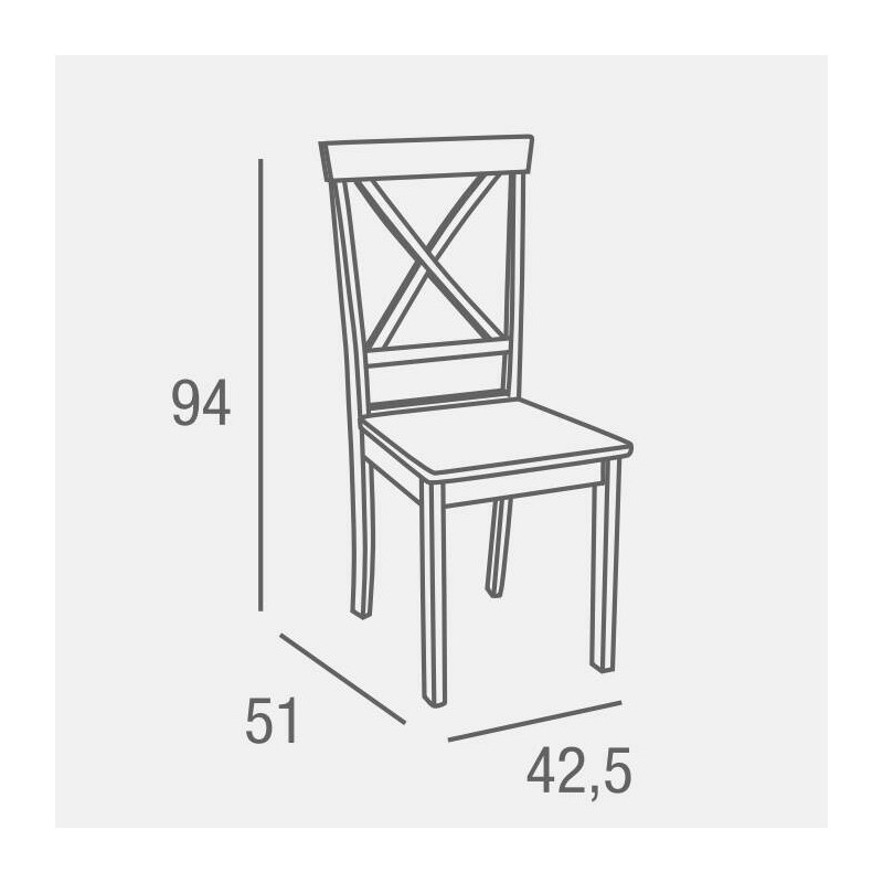 Pack de 2 Sillas de Madera Lacada en Blanco Mate, Diseño Moderno y Elegante, Medidas 42,5x53,94 cm