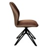 Pack de 2 Sillas con Respaldo y Asiento Tapizados en Tela Marron, Pata Metálica en Acabado Negro Mate, Medidas 62,5x52x93 cm