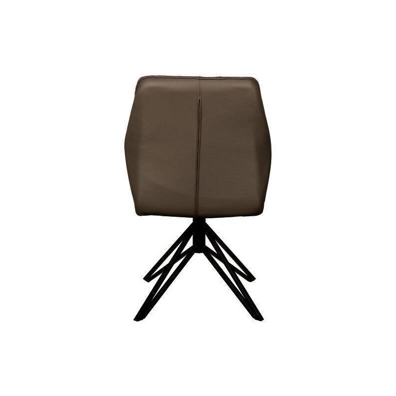 Pack de 2 Sillas con Respaldo y Asiento Tapizados en Tela Marron, Pata Metálica en Acabado Negro Mate, Medidas 62,5x52x93 cm