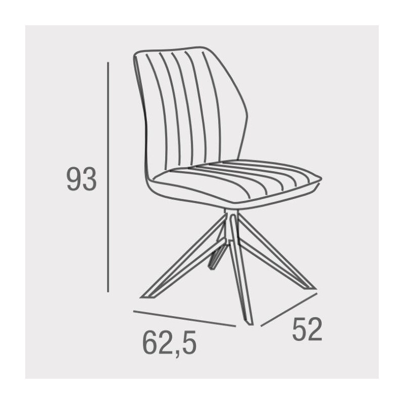 Pack de 2 Sillas con Respaldo y Asiento Tapizados en Tela Marron, Pata Metálica en Acabado Negro Mate, Medidas 62,5x52x93 cm