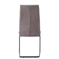 Pack de 4 Sillas de Madera con Relleno de Espuma, Tapizadas en Tela Gris, Patas Metálicas Negras, Medidas 44x60x99 cm
