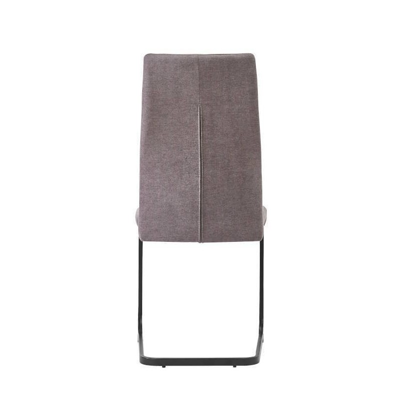 Pack de 4 Sillas de Madera con Relleno de Espuma, Tapizadas en Tela Gris, Patas Metálicas Negras, Medidas 44x60x99 cm