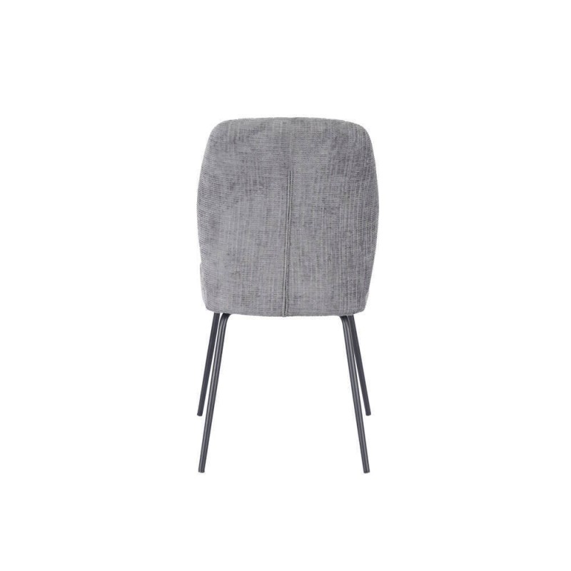 Pack de 2 Sillas Tapizadas en Tela Gris con Patas en Acabado Negro, Asiento y Respaldo Ergonómicos, Medidas 61x47x89 cm