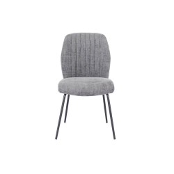 Pack de 2 Sillas Tapizadas en Tela Gris con Patas en Acabado Negro, Asiento y Respaldo Ergonómicos, Medidas 61x47x89 cm