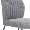 Pack de 2 Sillas Tapizadas en Tela Gris con Patas en Acabado Negro, Asiento y Respaldo Ergonómicos, Medidas 61x47x89 cm