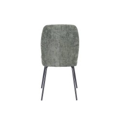 Pack de 2 Sillas Tapizadas en Tela Musgo con Patas en Acabado Negro, Asiento y Respaldo Ergonómicos, Medidas 61x47x89 cm