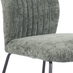 Pack de 2 Sillas Tapizadas en Tela Musgo con Patas en Acabado Negro, Asiento y Respaldo Ergonómicos, Medidas 61x47x89 cm