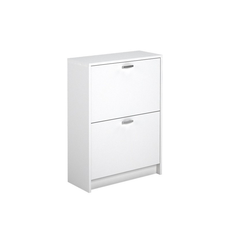 Zapatero Recibidor Blanco – Mueble Auxiliar Estrecho con 2 Puertas | Capacidad 12 Pares | 81,6 x 60 x 25 cm