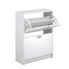 Zapatero Recibidor Blanco – Mueble Auxiliar Estrecho con 2 Puertas | Capacidad 12 Pares | 81,6 x 60 x 25 cm