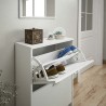 Zapatero Recibidor Blanco – Mueble Auxiliar Estrecho con 2 Puertas | Capacidad 12 Pares | 81,6 x 60 x 25 cm