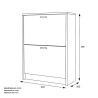 Zapatero Recibidor Blanco – Mueble Auxiliar Estrecho con 2 Puertas | Capacidad 12 Pares | 81,6 x 60 x 25 cm