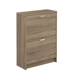 Zapatero Recibidor Roble – Mueble Auxiliar Estrecho con 2 Puertas | Capacidad 12 Pares | 81,6 x 60 x 25 cm