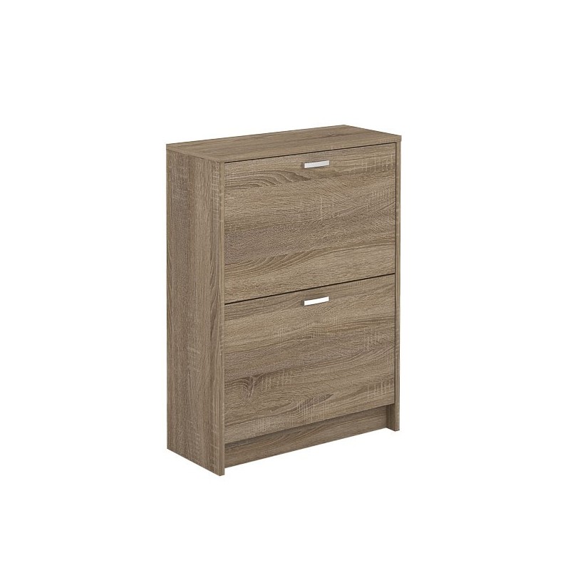Zapatero Recibidor Roble – Mueble Auxiliar Estrecho con 2 Puertas | Capacidad 12 Pares | 81,6 x 60 x 25 cm