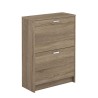 Zapatero Recibidor Roble – Mueble Auxiliar Estrecho con 2 Puertas | Capacidad 12 Pares | 81,6 x 60 x 25 cm