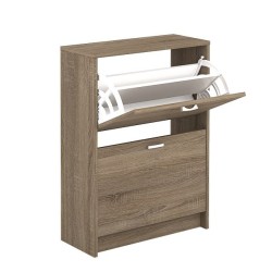 Zapatero Recibidor Roble – Mueble Auxiliar Estrecho con 2 Puertas | Capacidad 12 Pares | 81,6 x 60 x 25 cm