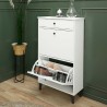 Mueble Zapatero Blanco con 2 Puertas y 1 Cajón | 61,1 x 110 x 25 cm