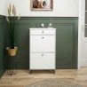 Mueble Zapatero Blanco con 2 Puertas y 1 Cajón | 61,1 x 110 x 25 cm