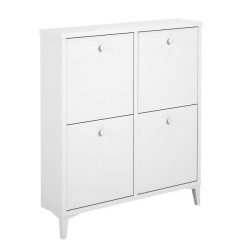 Zapatero de Melamina con 4 Puertas | Capacidad 8 Pares | 101 x 90 x 20 cm