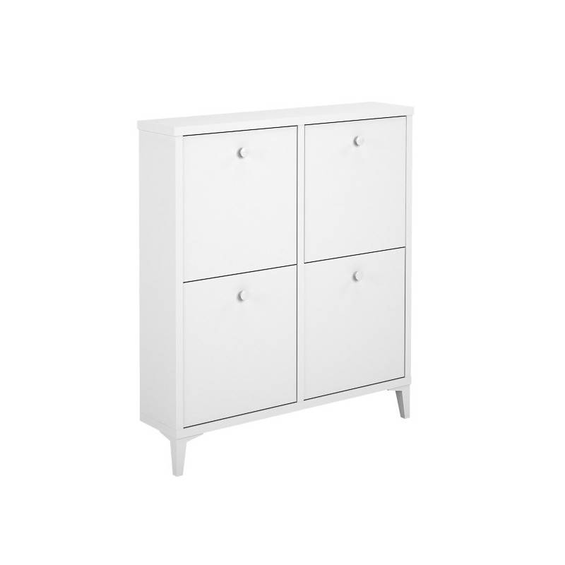 Zapatero de Melamina con 4 Puertas | Capacidad 8 Pares | 101 x 90 x 20 cm