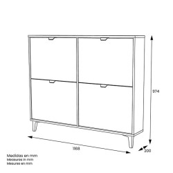 Mueble Zapatero - Almacenamiento Elegante y Práctico | 97,4 x 116,8 x 20 cm (alto x ancho x fondo)