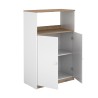 Mueble Auxiliar para Microondas | Color Blanco y Roble | 124 x 80 x 40 cm (alto x ancho x fondo)