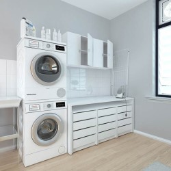 Mueble Alto de Cocina para Colgar con 2 Puertas – Color Blanco – 60 x 60 x 26,5 cm (alto x ancho x fondo)