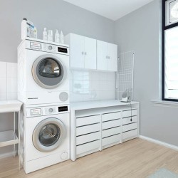 Mueble Alto de Cocina para Colgar con 2 Puertas – Color Blanco – 60 x 60 x 26,5 cm (alto x ancho x fondo)