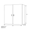 Mueble Alto de Cocina para Colgar con 2 Puertas – Color Blanco – 60 x 60 x 26,5 cm (alto x ancho x fondo)