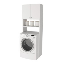 Armario Multiusos Fabricado en Melamina para Lavadora o Baño – 180 x 64 x 35 cm (alto x ancho x fondo)