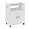 Mueble Auxiliar para Microondas – Acabado Blanco – 79,5 x 60 x 40 cm (alto x ancho x fondo)