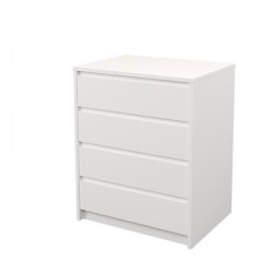 Cómoda Cajonera 4 cajones acabado en blanco. 74cm(alto) 60cm(ancho) 45cm(fondo)