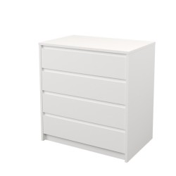 Cómoda Cajonera 4 cajones acabado en blanco. 74cm(alto) 70cm(ancho) 45cm(fondo)