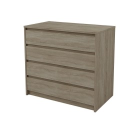 Cómoda Cajonera 4 cajones acabado en Color Roble. 74cm(alto) 80cm(ancho) 45cm(fondo)