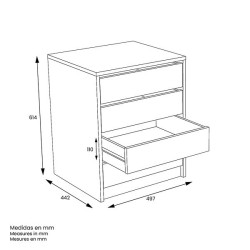 Cajonera 4 cajones | Color: Roble | Medidas: 62 cm x 50 cm x 44 cm mueble dormitorio