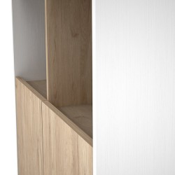 Estantería Decorativa, Librería, Separador Ambientes, Acabado en Roble y Blanco,171 cm (Al) x 80 cm (Anc) x 33,5 cm (Fon)