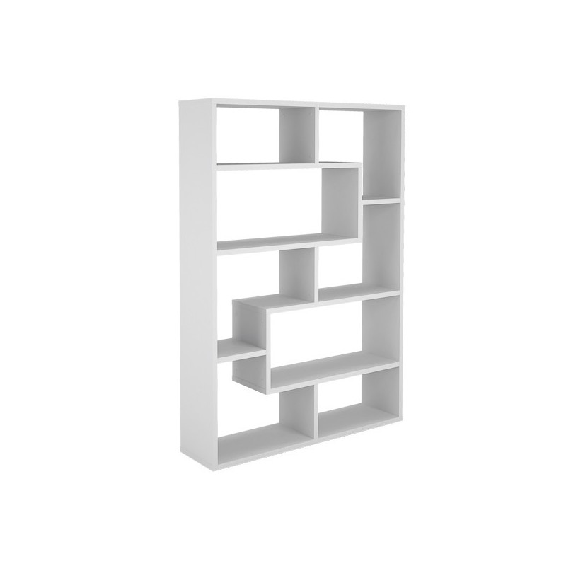 Estantería Geométrica Blanca para Salón con Múltiples Estantes – 169 x 120 x 28 cm (alto x ancho x fondo)
