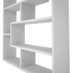 Estantería Geométrica Blanca para Salón con Múltiples Estantes – 169 x 120 x 28 cm (alto x ancho x fondo)