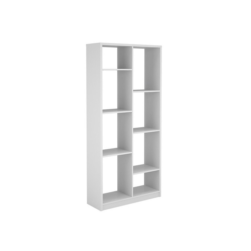 Estantería Alta Salón, Librería, Color Blanco, Medidas: 180 cm (Alto) x 85 cm (Ancho) x 28,5 cm (Fondo