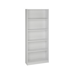 Estantería Alta Salón, Librería, Color Blanco, Medidas: 180 cm (Alto) x 75 cm (Ancho) x 25 cm (Fondo)